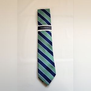 CLUB ROOM Men's Regular Tie  Striped Pattern Green Blue Brook Stripe NWT